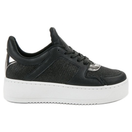 Ideal Shoes Sneakers med glitter sort