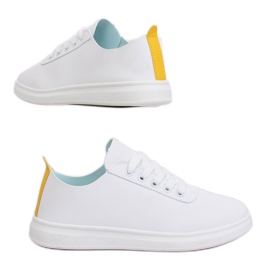 Hvide og gule sneakers til kvinder CL33315 Gul