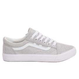 Grå Kvinders grå sneakers B70A SILVER / WHITE