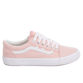 Lyserøde kvinders sneakers B70A PINK / WHITE