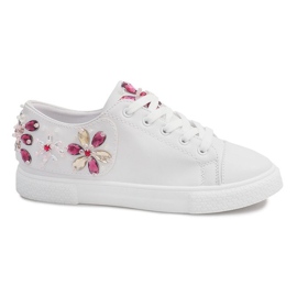 Dekorerede sneakers 6182 Hvid
