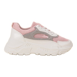SHELOVET Moderigtige sneakers hvid lyserød