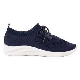 Ideal Shoes Tekstil sportsfodtøj marine blå