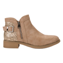 Bestelle Beige Snake Print støvler
