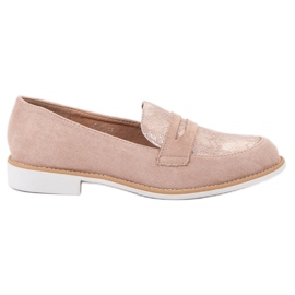 Bestelle Pink Snake Print Loafers lyserød
