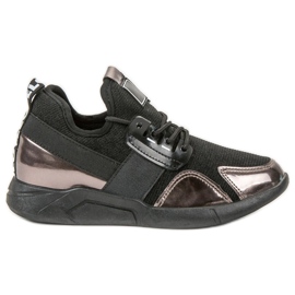 SHELOVET Slip-on sneakers sort kobber