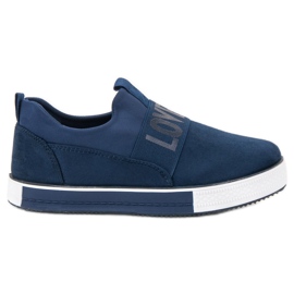 SHELOVET Suede Slip-On Sko blå grøn