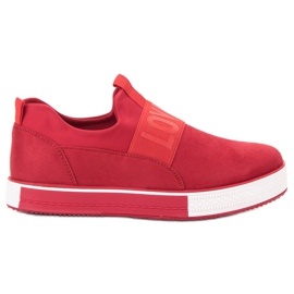 SHELOVET Suede Slip-On Sko rød