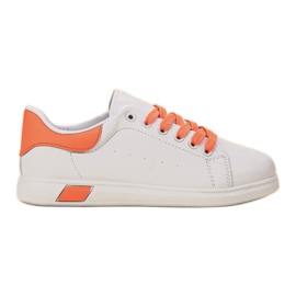 Ideal Shoes Sportssko til kvinder hvid orange