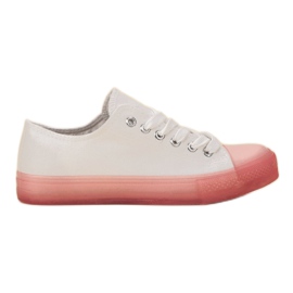Jumex Moderigtige kvinders sneakers hvid lyserød