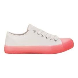 Jumex Moderigtige kvinders sneakers hvid lyserød