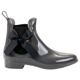 Kayla Galoshes Med En Sløjfe sort grå