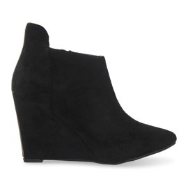 Suede Wedge Pumps TL01-1 Sort