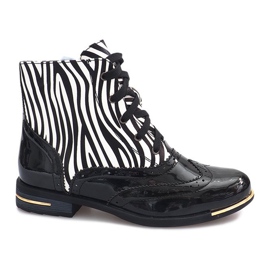 Zebra 6722-1 Sort støvle hvid