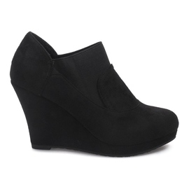 Suede Wedge Støvler 6-231 Sort