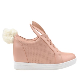 Lyserøde sneakers på kilekaninerne H6211-11