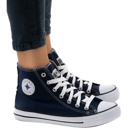 Marineblå klassiske høje sneakers DTS8224-4 marine blå