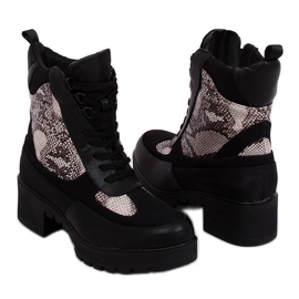 Sorte kvinders sorte støvler 99-58 Snake Skin