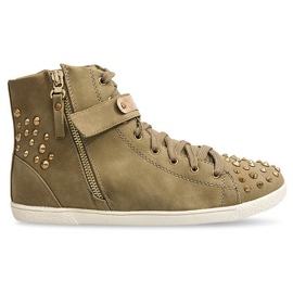 Høje sneakers med Studs G911 Khaki grøn