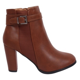 Brune højhælede støvler F815-2 Camel