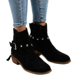 Sort ruskindsåbning med slip-on støvler LS-730