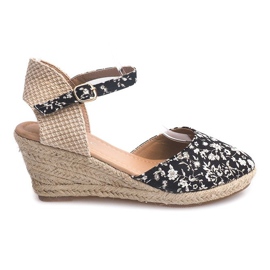 Kile sandaler 50427 Beige sort flerfarvet