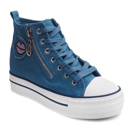 High Denim Sneakers K3031 Marineblå marine blå