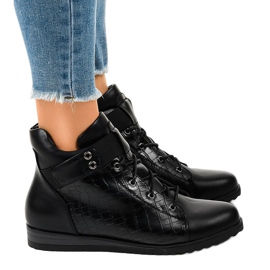 Sorte sneakers med lynlås X1598-1