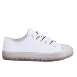 Kvinders hvide og grå sneakers B111-2 HVID / GRÅ