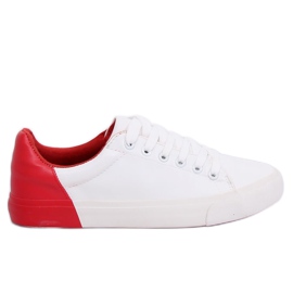 Kvinder sneakers hvid og rød A88-29 W-RØD