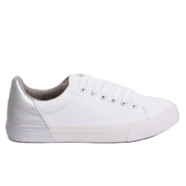 Kvinder hvide og sølv sneakers A88-29 W-SILVER grå