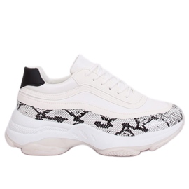 YY-02 Hvide snake hvide sportssko flerfarvet