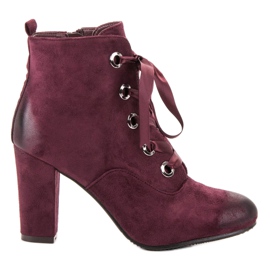 Vinceza Burgundy ruskind støvler rød