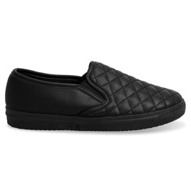 Quiltede sneakers Slip On 5077 sort