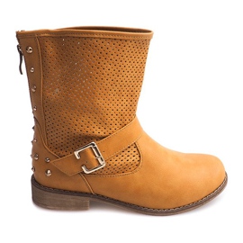 Åbne støvler med lynlås TLT1302 Camel brun
