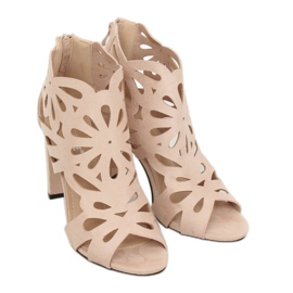 Beige openwork støvler AT-0657-L Nude II-GAT