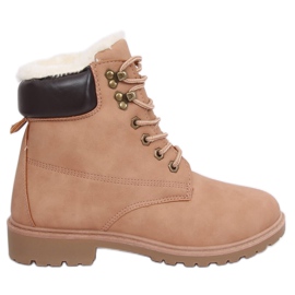 Kvinders træstøvler, beige og pink, 1121-PA Pink