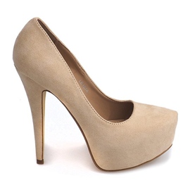 Ruskindpumper på LE107A Light Beige Platform