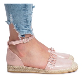 Lyserøde espadriller med Favara blomster