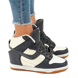 Beige sneakers med snørebånd 0056-2