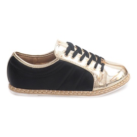 Linned Espadrilles Q52 sorte sneakers gul