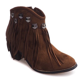 Kombinerede støvler Fringe Boho 99-105 Camel brun