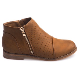 Åbne støvler med lynlås H197 Camel brun