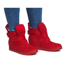 Wedge Sneakers Med Velcro 1703 Rød