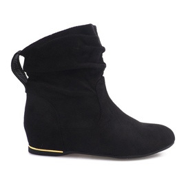 Suede Wedge Støvler C-7111 Sort