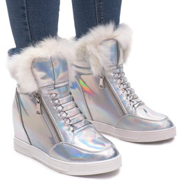 Varme R-99 sølv sneakers grå