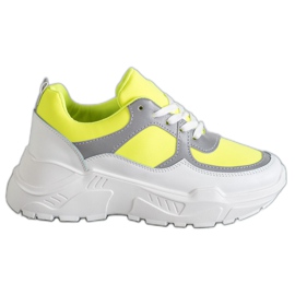Ideal Shoes Neon sportssko hvid flerfarvet gul