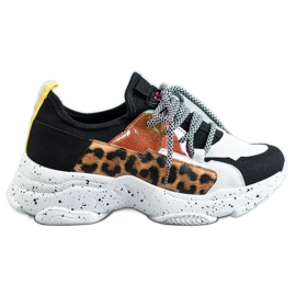 SHELOVET Sportssko i leopardprint sort flerfarvet