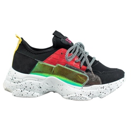 SHELOVET Slip-on sneakers sort flerfarvet