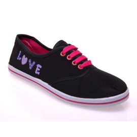 Sneakers med stof 12D-130 sort